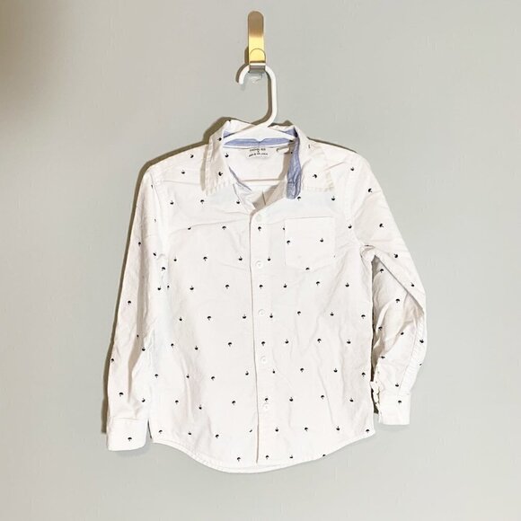 5/$25 Rachel Zoe x Janie and Jack white long sleeve collared button down shirt - Picture 1 of 5